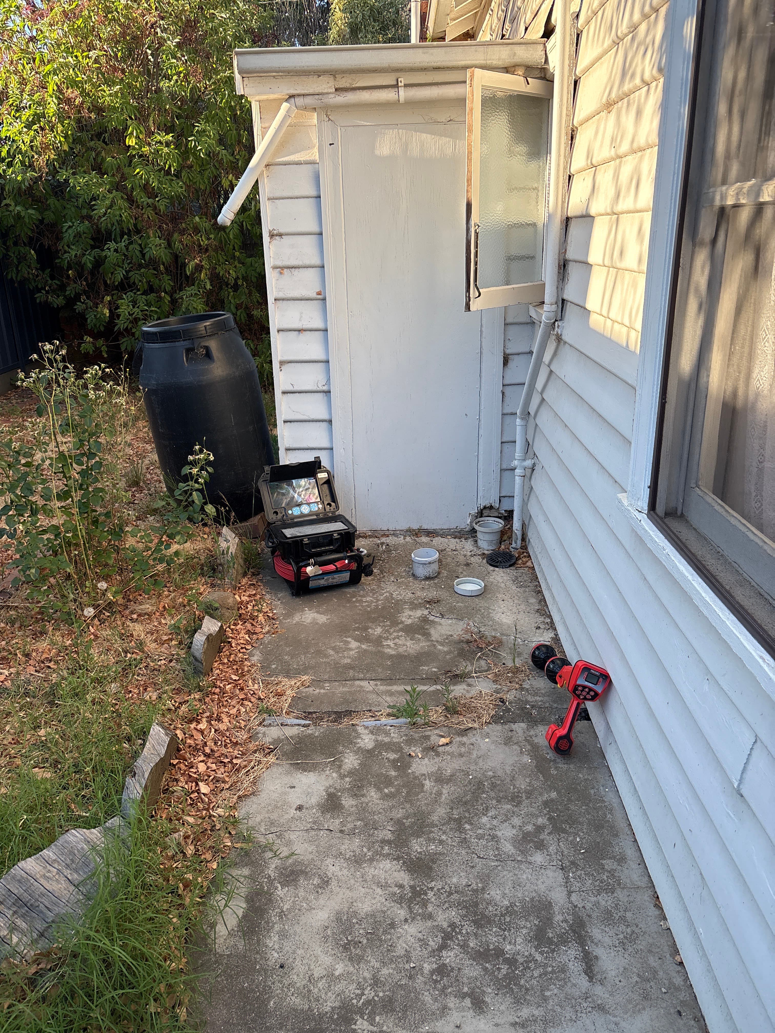 CCTV and electronic locating equipment set up for a residential callout